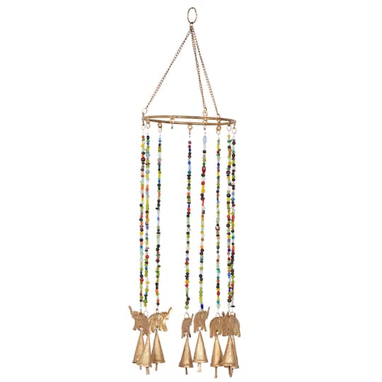Gold Elephants Metal Eclectic Windchime